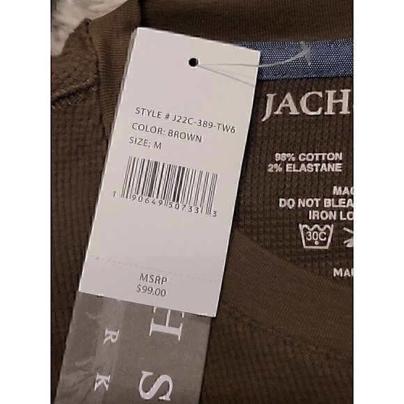 Jachs New Yorkl Henley Brown Sweater Men's Size Medium  NWT - Picture 5 of 6